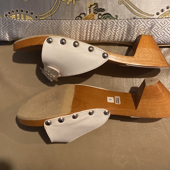 Leather buckle mystique slide in white size 8 new - Picture 6 of 10